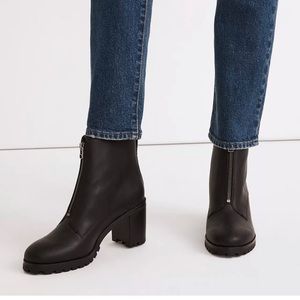 Madewell Alyce Zip Front Lug Sole Booties